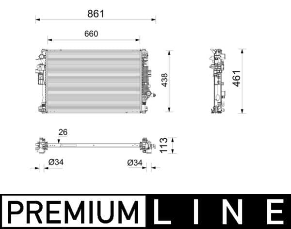 Motorradiator past: OPEL INSIGNIA B, INSIGNIA B COUNTRY, INSIGNIA B GRAND SPORT 2.0D 03.17-