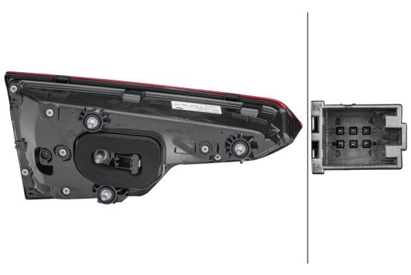 Achterlicht Rechts (binnen, LED, kleur van het glas zwart, achteruitrijlicht) past: AUDI A4 B9 Saloon 05.15-05.19