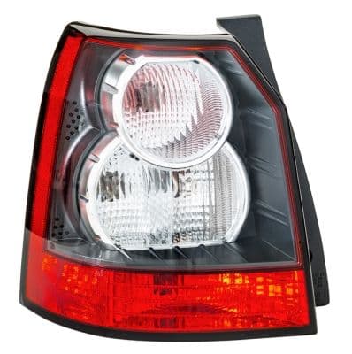 Achterlicht Links (P21W/PR21/5W, kleur van het glas red/wit, anti-fog licht, achteruitrijlicht, zwart frame) past: LAND ROVER FREELANDER 2 L359 08.10-10.14