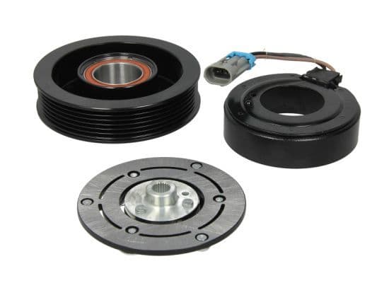 Airco compressor koppeling compleet (SANDEN PXV/SD7V16 6PK 124mm) past: CADILLAC BLS  FIAT CROMA  OPEL SIGNUM, VECTRA C, VECTRA C GTS  SAAB 9-3 1.9D-3.2 04.02-