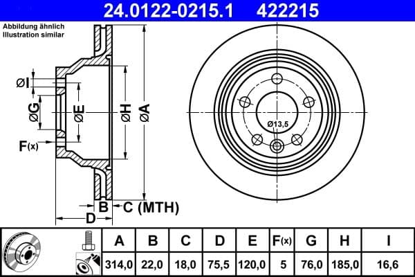 Brake disc Achter Links/Rechts past: VW CALIFORNIA T5 CAMPER, MULTIVAN T5, TOUAREG, TRANSPORTER T5 1.9D-6.0 10.02-03.18