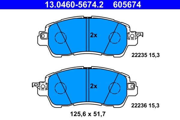 Remblokken set Voor , past: MAZDA 2 1.5/1.5D/1.5H 08.14-