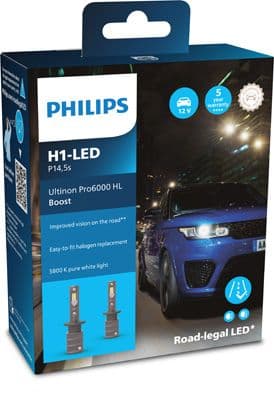 LED gloeilamp (Set 2pcs) H1 12V 18W P14,5S (EN) possibility of certification for particular cars Ultinon Pro6000 HL Boost