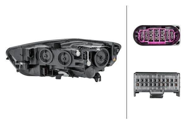 Koplamp Rechts (D5S/H7/LED/PWY24W, elektrisch, met motor) past: AUDI A6 C7 11.10-04.15