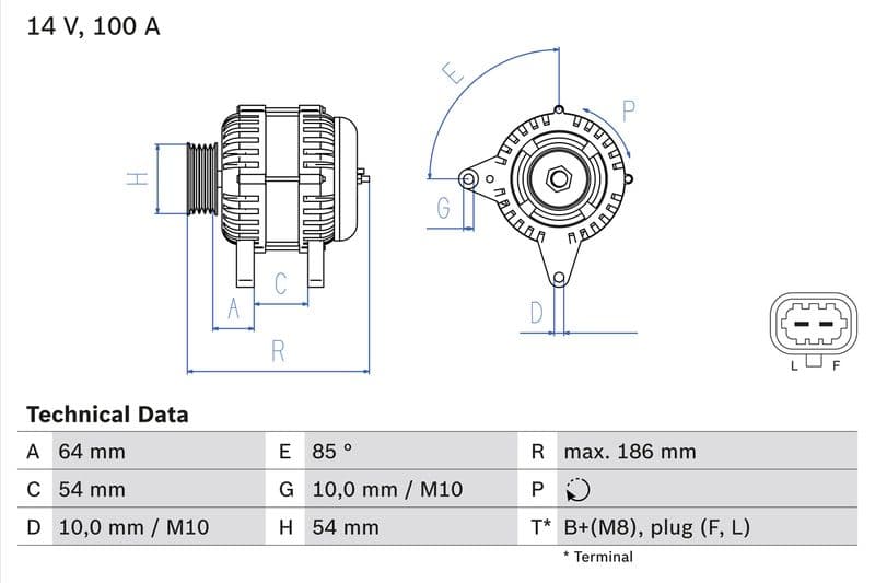 Dynamo (14V, 100A, gereviseerd) past: CHEVROLET AVEO, CRUZE, ORLANDO, TRAX  OPEL ASTRA J, ASTRA J GTC, INSIGNIA A, ZAFIRA C 1.6-2.0D 07.08-