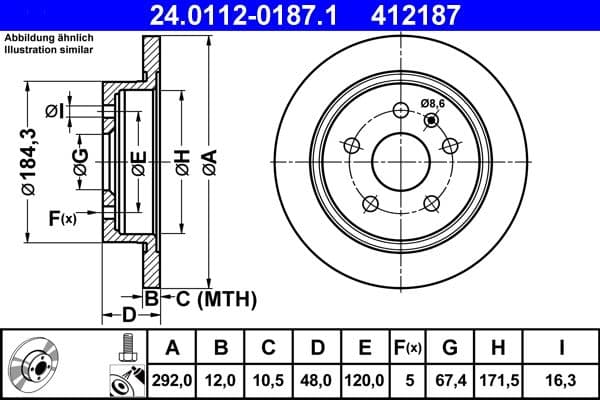 Brake disc Achter Links/Rechts past: OPEL INSIGNIA A, INSIGNIA A COUNTRY  SAAB 9-5 1.4-2.8 07.08-03.17