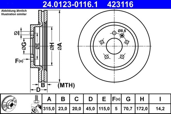 Brake disc Achter Links/Rechts past: OPEL ZAFIRA C 1.4-2.0D 10.11-07.19