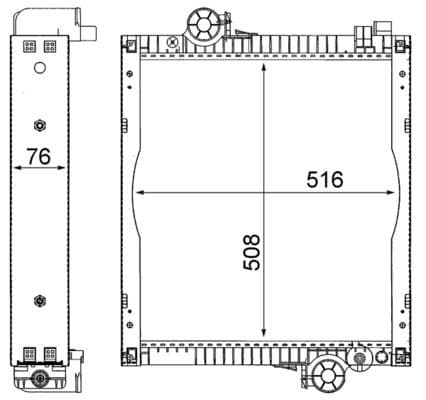 Motorradiator ((en) with frame) past: JOHN DEERE 100, 110, 200, 210, 300, 310, 310L, 400, 410L, 500, 510, 600, 6000, 6003, 6010, 6010 SE, 6020, 6020 SE, 6030, 6040, 6090MC, 6090RC, 6095 B, 6100