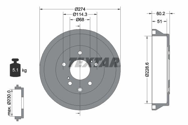 Brake drum Achter past: NISSAN JUKE 1.2/1.5D/1.6 06.10-12.19