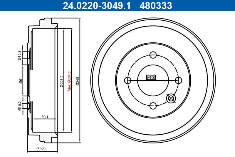 Brake drum Achter past: NISSAN MICRA V 0.9-1.5D 12.16-