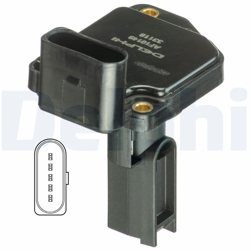 Luchtstroommeter (5 pin, patroon) past: AUDI A4 B5, A4 B6, A4 B7, A6 C5, ALLROAD C5 2.7/3.0 09.97-07.06