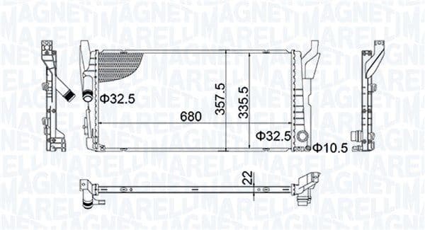 Motorradiator past: BMW 2 (F45), 2 GRAN TOURER (F46), X1 (F48)  MINI (F55), (F56), (F57), CLUBMAN (F54) 1.2/1.5 12.13-