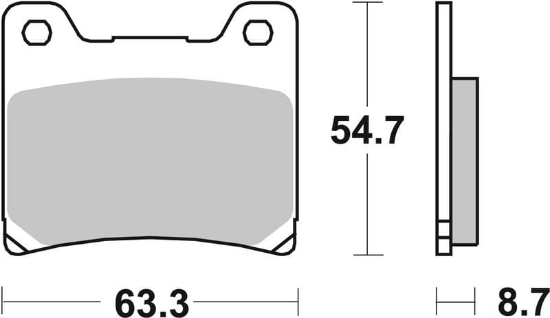 Brake pads Achter, beoogd gebruik: route, materiaal: sinter-SP, 57,7x63,3x8,7mm past: YAMAHA BT, FJ, FZ, FZR, FZS, FZX, GTS, RD, SRX, TDM, TRX, TZR, VMX-12, XJ, XJR, XV, XVS, YZF 125-1300 1983-2011