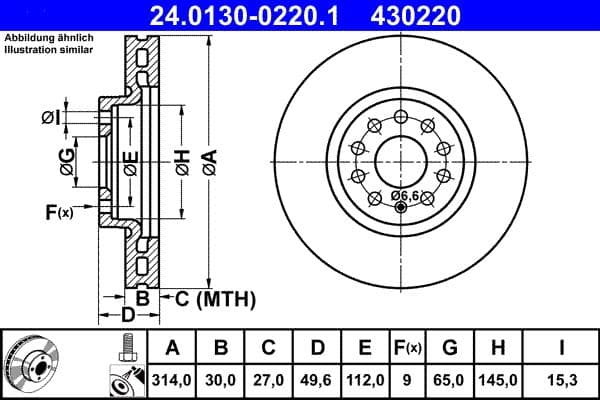 Brake disc Voor Links/Rechts past: SEAT ALHAMBRA, TARRACO  SKODA KODIAQ I  VW SHARAN, TIGUAN 1.4-2.0D 05.10-