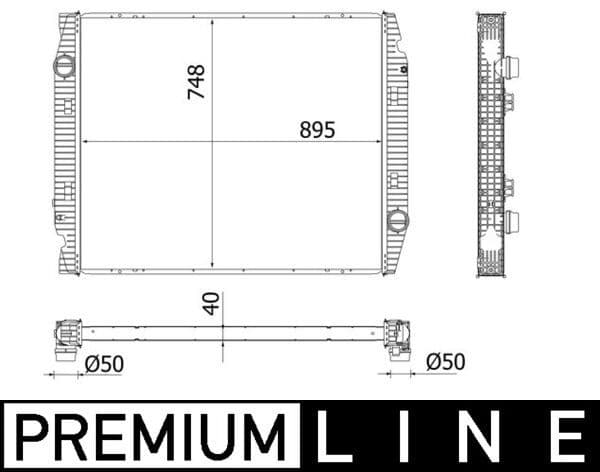 Motorradiator (geen frame) EURO 6 past: IVECO STRALIS II, S-WAY F3AE3681Y-F3HGE611Z 09.12-