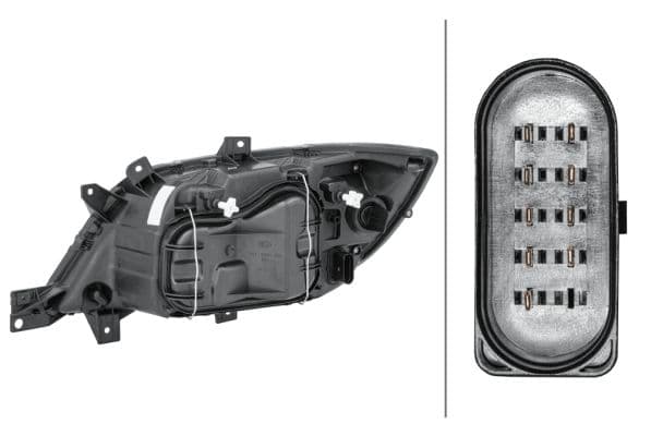 Koplamp Rechts (H3/H7/PY21W/W5W, elektrisch, met motor, met gloeilamp, kleur indicator: transparant) past: MERCEDES SPRINTER 901, 902, 903, 904, 905 01.03-05.06