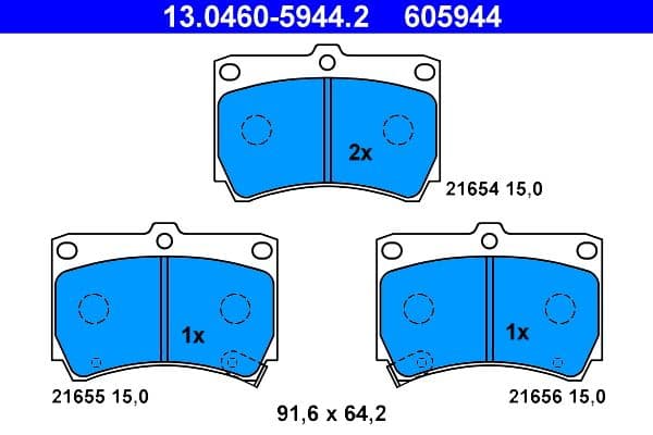 Remblokken set Voor , past: FORD USA ESCORT  KIA AVELLA, RIO I  MAZDA 121 II, 323 C IV, 323 C V, 323 F IV, 323 F V, 323 P V, 323 S IV, 323 S V, DEMIO 1.1-2.0 04.87-02.05