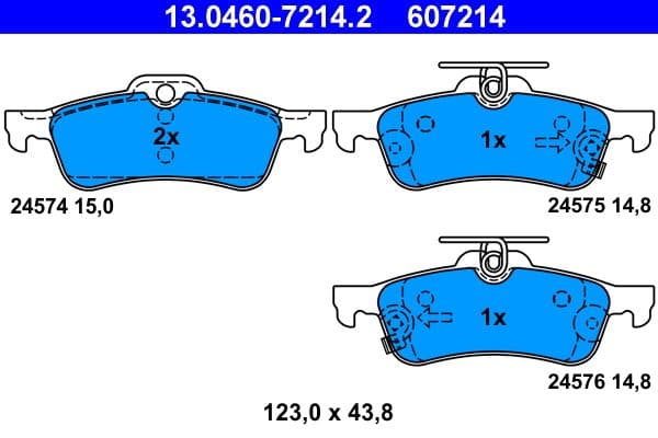 Remblokken set Achter , past: DAIHATSU CHARADE VIII  TOYOTA YARIS, YARIS / VIOS 1.0-1.8 01.05-