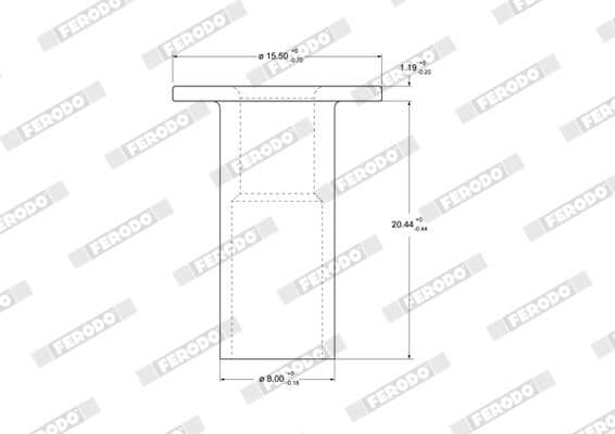 Rivet, drum brake lining