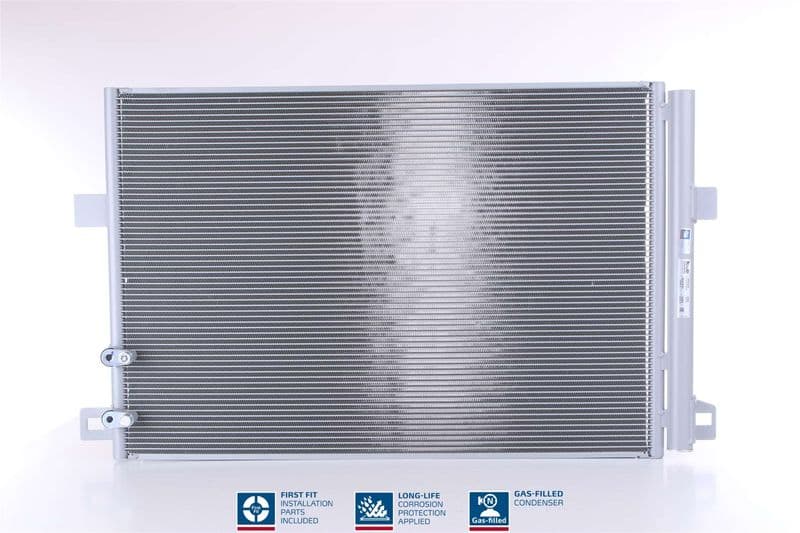 A/C condensator (met droger, (EN) additional fitting elements) past: VW AMAROK 2.0/2.0D/3.0D 09.10-