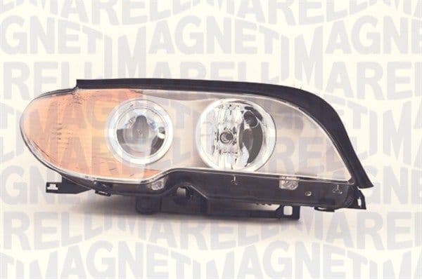 Koplamp Rechts (D2S/H7/WY21W, automatisch, met motor, kleur invoegen: titanium, kleur indicator: geel) past: BMW 3 E46, Beker / Cabriolet 06.01-12.07