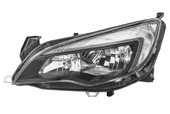 Koplamp Links (H7/H7/W21, elektrisch, met motor, met gloeilamp, kleur invoegen: zwart) past: OPEL ASTRA J 09.12-04.18