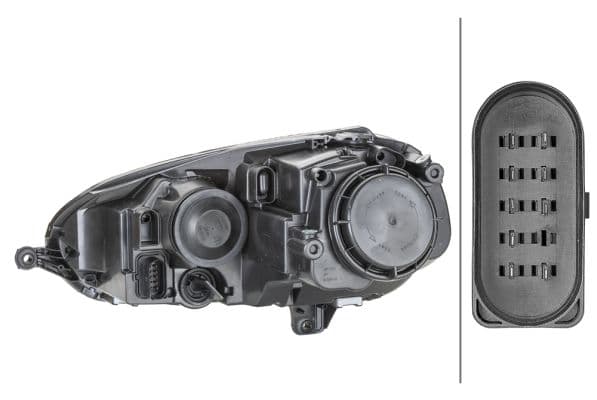 Koplamp Links (H7/H7/PY21W/W5W, elektrisch, met motor, kleur indicator: transparant) past: VW GOLF V, JETTA III 10.03-10.10