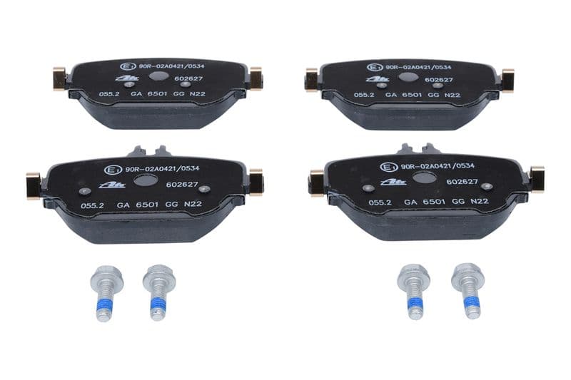 Remblokken set Achter (met remklauw geleidingsbouten), past: MERCEDES CLS (C257), E (A238), E ALL-TERRAIN (S213), E (C238), E T-MODEL (S213), E (W213), EQC (N293), GLC (C253) 2.0DH-Electric 06.16-