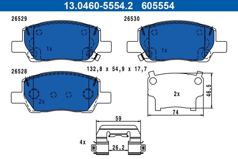 Remblokken set Voor (met een dempingskussen), past: HYUNDAI I10 II, I10 III 1.0/1.0LPG/1.2 08.13-