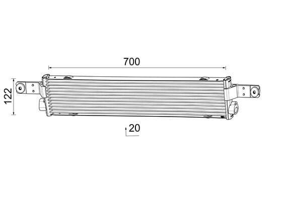 Olie radiator (120x20x700mm) EURO 6 past: MERCEDES ACTROS MP4 / MP5, ANTOS, AROCS 471.943-OM471.926 07.11-