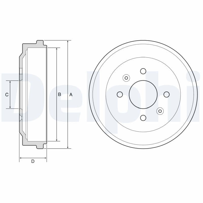Brake drum Achter past: OPEL KARL 1.0/1.0LPG 01.15-03.19