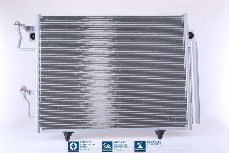 A/C condensator (met droger, (EN) additional fitting elements) past: MITSUBISHI PAJERO CLASSIC, PAJERO II, PAJERO III 2.5D-3.5 04.00-
