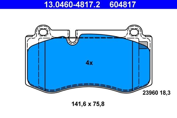 Remblokken set Voor , past: MERCEDES CLS (C219), E T-MODEL (S211), E (W211), S (C216), S (W221, V221), SL (R230) 2.2D-5.5 10.05-12.13