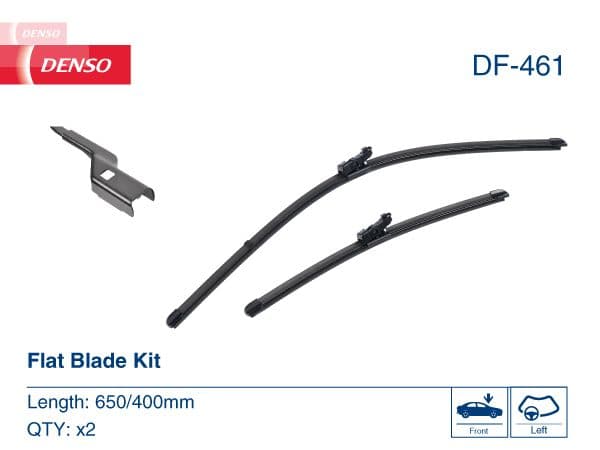 Wisserblad voegloos Voor (2pcs) Flat Blades 650/400mm past: BYD SEA LION 07  HYUNDAI TUCSON 11.20-