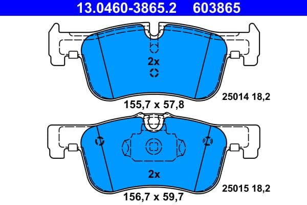 Remblokken set Voor , past: BMW 1 (F20), 1 (F21), 2 (F22, F87), 2 (F23) 1.5-2.0D 07.11-06.21