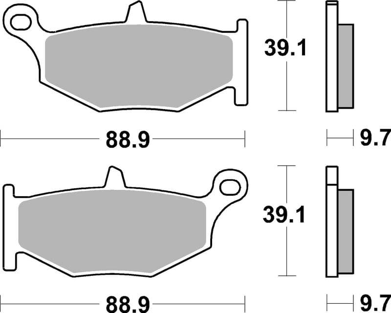 Brake pads Achter, beoogd gebruik: route, materiaal: sinter-SP, 39,1x88,9x9,4mm past: KAWASAKI KLE  SUZUKI GSR, GSX, GSX-R 600-1340 2006-2012
