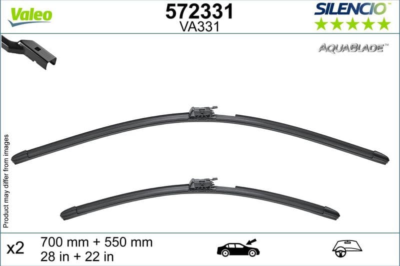Wisserblad voegloos Voor (2pcs) Silencio AquaBlade 700/550mm past: BMW IX (I20) 07.21-