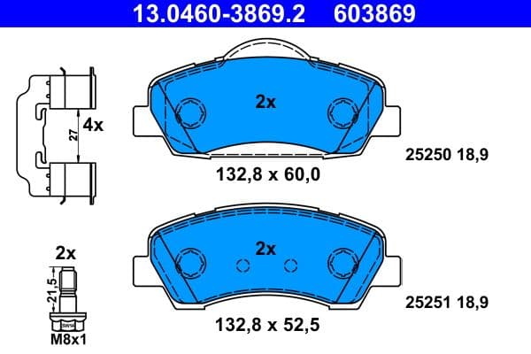 Remblokken set Voor , past: PEUGEOT 301, 308, 308 II 1.2-2.0D 11.12-
