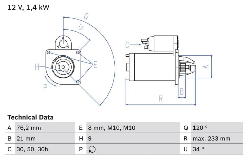 Starter (12V, 1,2kW, gereviseerd) past: BMW 3 (E36), 3 (E46), 5 (E34), 5 (E39), 5 (E60), 5 (E61), 7 (E38), 7 (E65, E66, E67), X3 (E83), Z3 (E36), Z4 (E85) 1.6-3.2 03.90-12.10