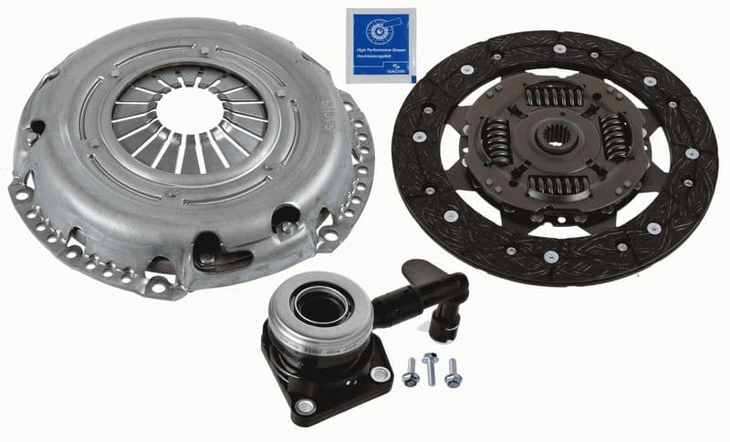 Koppelingskit met hydraulisch lager (met centrale koppeling slave cilinder  schijf + drukplaat, 220mm) past: VOLVO S40 II  FORD C-MAX, FIESTA, FIESTA VI, FOCUS C-MAX, FOCUS I 1.6-2.0 07.03-04.17