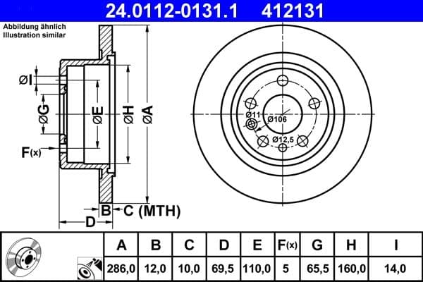 Brake disc Achter Links/Rechts past: OPEL OMEGA B 2.0-3.2 03.94-07.03