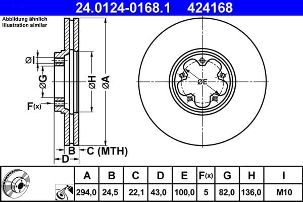 Brake disc Voor Links/Rechts past: FORD TRANSIT, TRANSIT TOURNEO 2.0D-2.4D 01.00-05.06