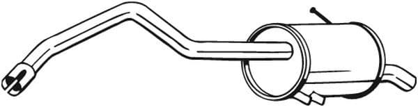 Uitlaatsysteem achterste geluiddemper past: RENAULT KANGOO BE BOP, KANGOO EXPRESS, KANGOO II 1.5D 02.08-