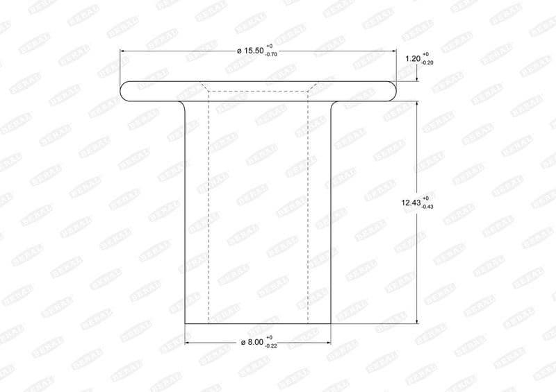 Rivet, drum brake lining