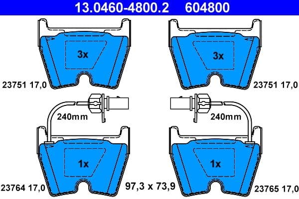 Remblokken set Voor , past: LAMBORGHINI GALLARDO  VW PHAETON 3.0D-6.0 04.02-
