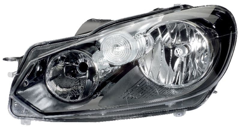 Koplamp Links (H15/H7/PSY24W/W5W, elektrisch, met motor, met gloeilamp, kleur invoegen: verchroomd) past: VW GOLF VI 10.08-11.13