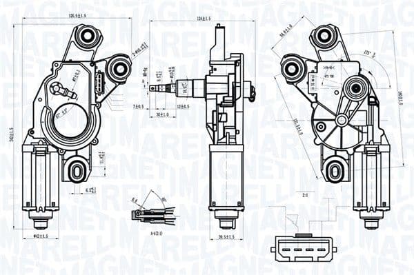 Ruitenwissermotor Achter past: VW MULTIVAN T5, MULTIVAN T6, TRANSPORTER T5, TRANSPORTER T6, TRANSPORTER T6 / CARAVELLE T6 04.03-08.24