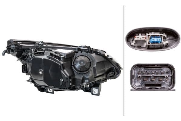 Koplamp Links (D1S/H8/PY21W, elektrisch, met motor, met gloeilamp, kleur indicator: transparant) past: BMW 5 E60, E61 02.07-12.10