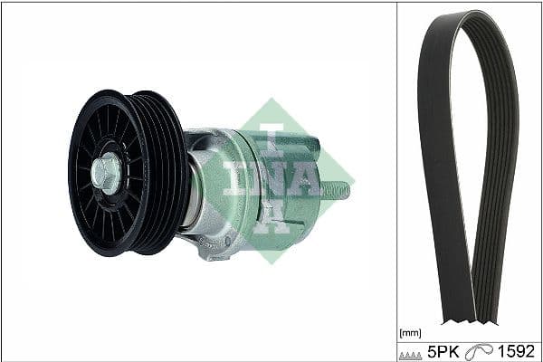 V-snaren set (met rollen) past: AUDI A4 B5, A6 C5  VW PASSAT B5 1.9D/1.9DH 01.95-09.01