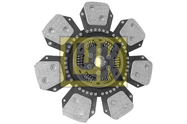 Koppelingsplaat/plaat keramiek (350mm  aantal peddels: 7) past: RENAULT 145-14 RE, 145-14 TA, 145-14 TE, 145-14 TX, 145-54 TA, 145-54 TE, 145-54 TX, 145-54 TZ, 145-14 TX16, 145-14 TZ